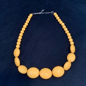 Yellow large bead statement necklace